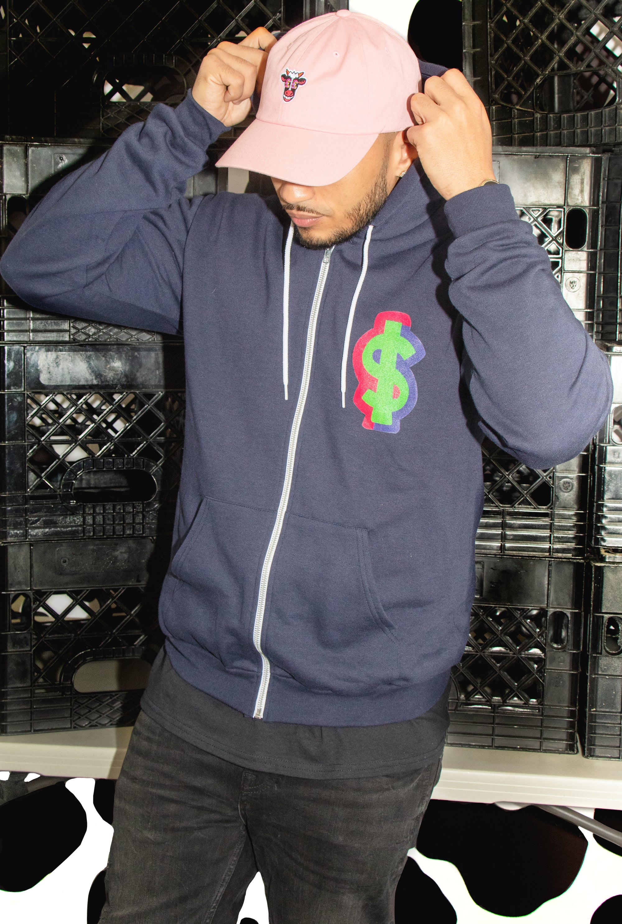 Dollar - Navy Zip Up Hoodie