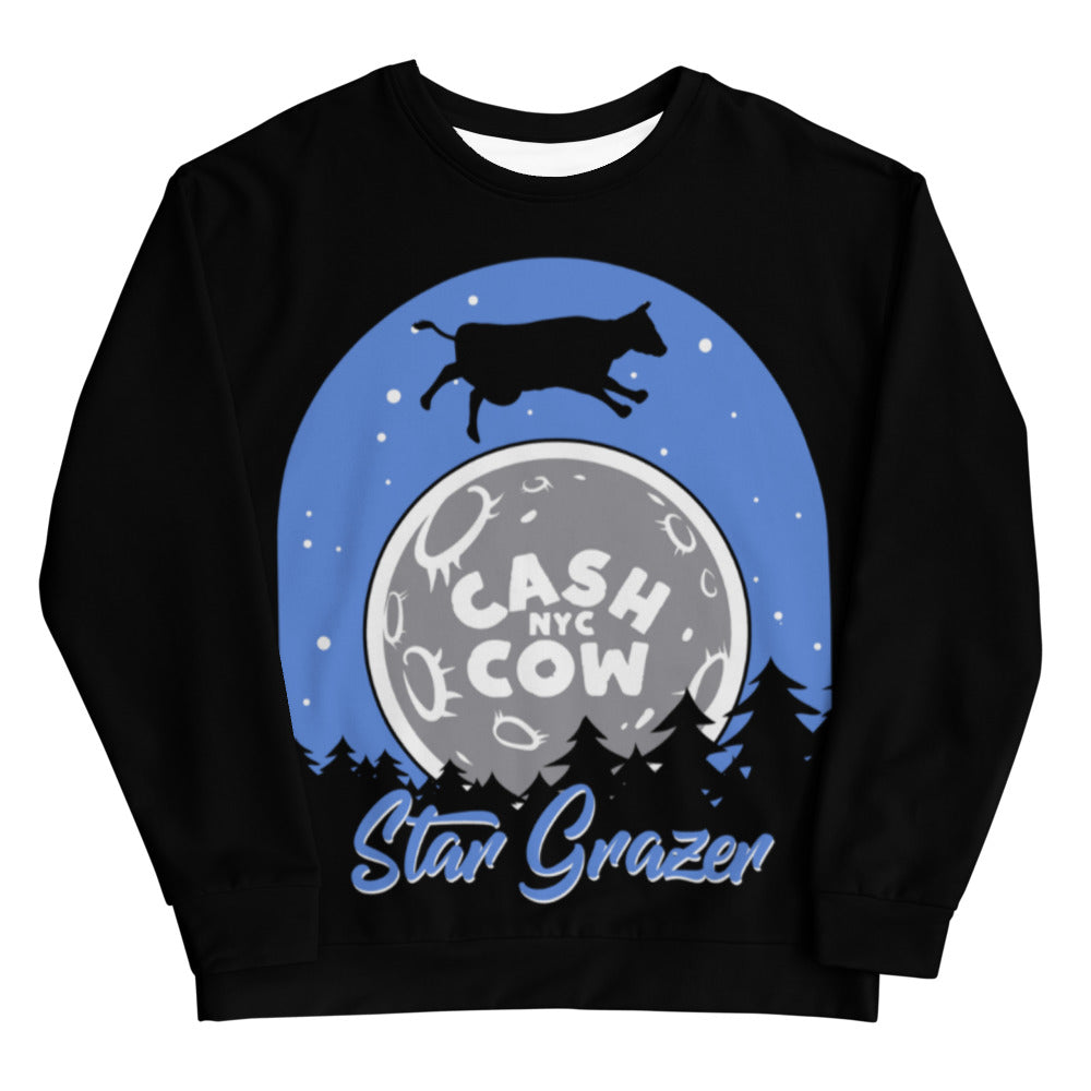 Over the Moon - Black Unisex Sweatshirt