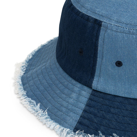 Wholesale Trendy Retro Denim Distressed Raw Edge Bucket Hat