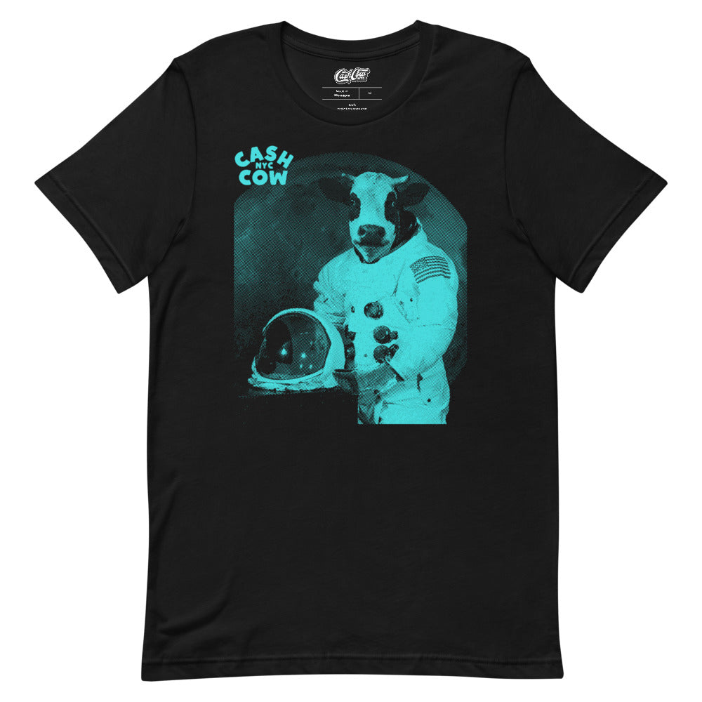 Space Cow - Black Short-Sleeve Unisex T-Shirt